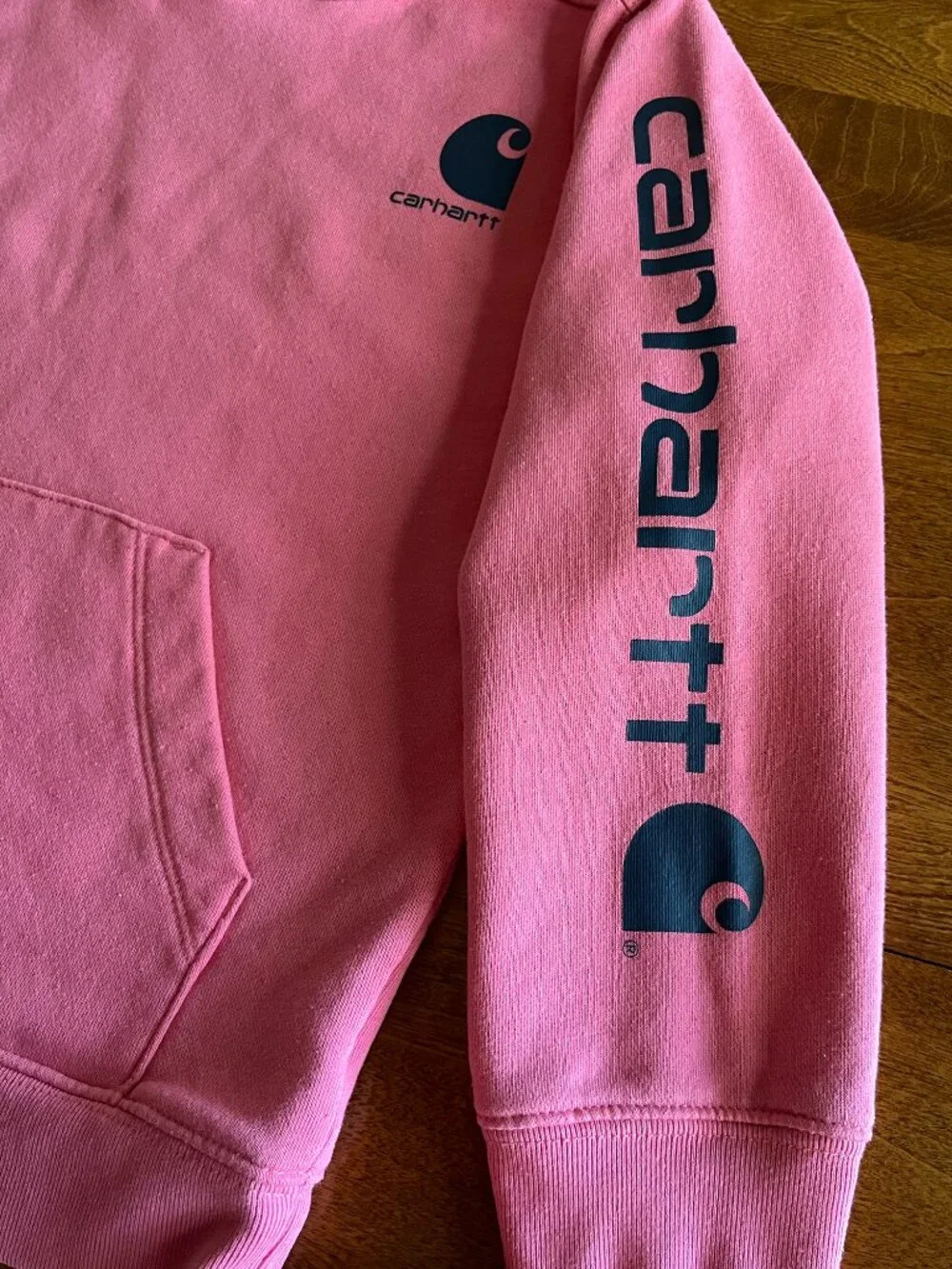 Carhartt pink logo hoodie 6X